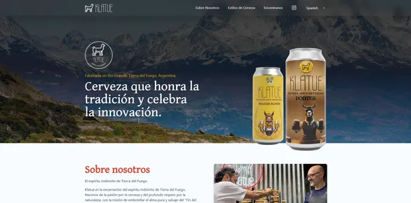 Vista previa del sitio web para una cervecería artesanal.